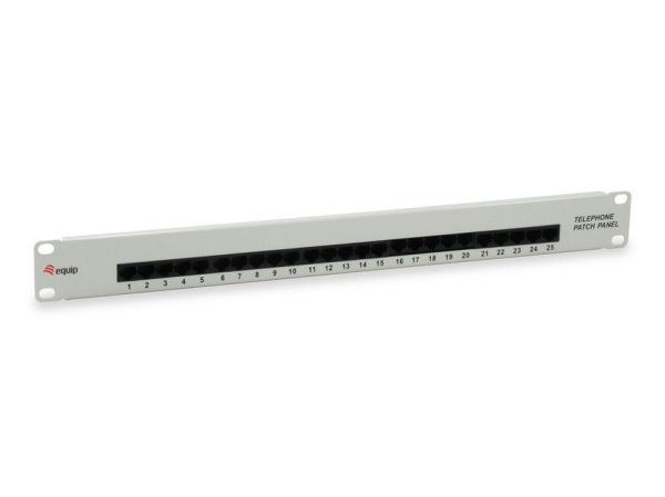 Equip 25-Port Cat.3 RJ45 ISDN Patch Panel, Light Grey