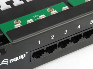 Equip 25-Port Cat.3 RJ45 ISDN Patch Panel, Black