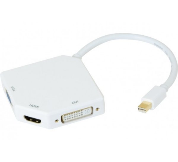 Mini Displayport - DVI/HDMI/VGA, M/F, White, 0.14 m