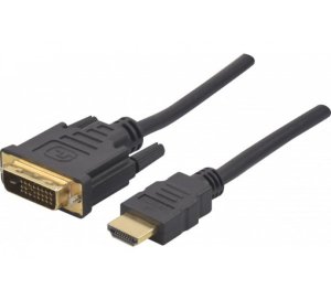 HDMI - DVI-D, M/M, Gold, 1 m