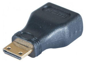 HDMI A female to mini HDMI male adapter gold