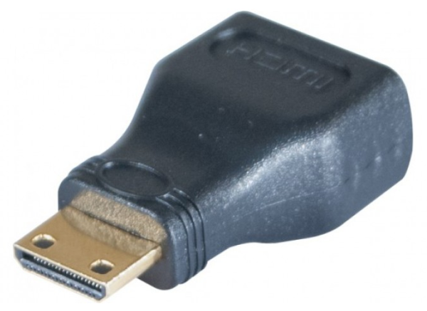 HDMI A female to mini HDMI male adapter gold