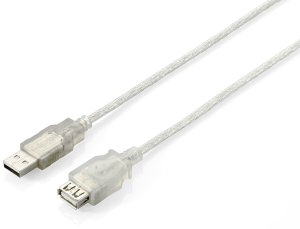 Equip USB 2.0 Type A Extension Cable Male to Female, 1.8m , Transparent Silver