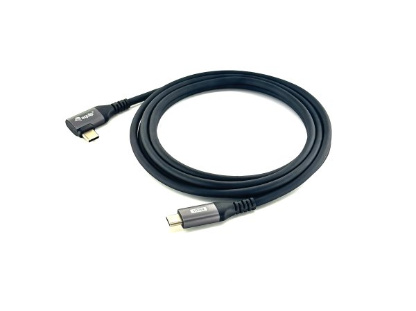 Equip USB 2.0 C to C 90° angled Cable, M/M, 3.0m, 100W with Emark chispet