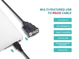 Equip USB-A to Serial (DB9) Cable, M/M 1.5m