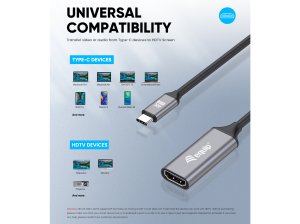 Equip USB-C to HDMI 2.0 Adapter, 4K/60Hz