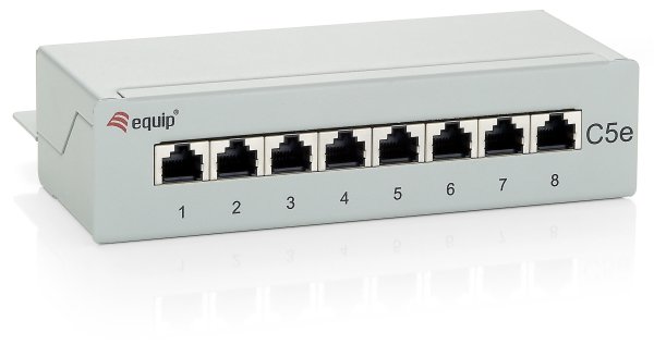 Equip 8-Port Cat.5e Desktop Patch Panel, Light Grey