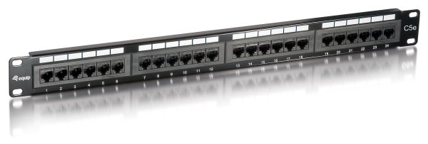 Equip 24-Port Cat.5e Unshielded Patch Panel, Black