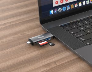 Card Reader with USB 3.0 Hub, OTG