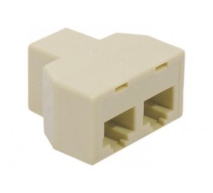 Telephone Adapter T Shaped 8P8C F/F/F - RJ45