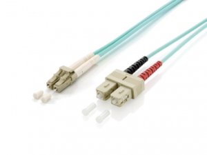 Equip LC/SC Fiber Optic Patch Cable, OM3, 10m