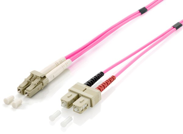 Equip LC/SC Fiber Optic Patch Cable, OM4, 2m