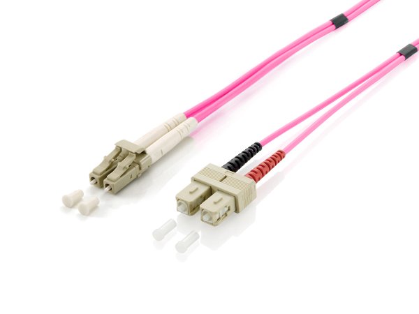 Equip LC/SC Fiber Optic Patch Cable, OM4, 10m