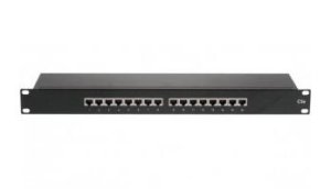 Cat5e, 16 Pors, 1U, Black