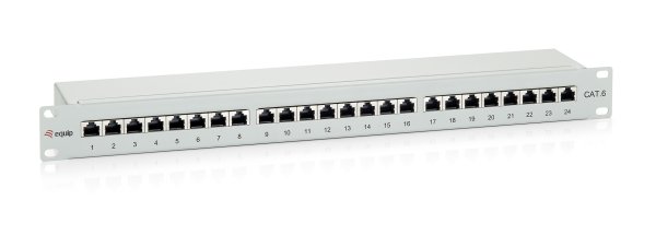 Equip 24-Port Cat.6 Shielded Patch Panel, Light Grey