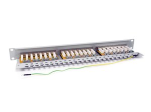 Equip 24-Port Cat.6 Shielded Patch Panel, Light Grey