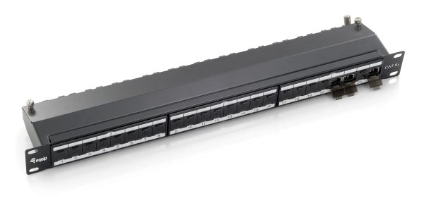 Equip 24-Port Cat.6A Shielded Patch Panel, Black