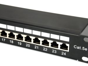 Equip 24-Port Cat.5e Shielded Patch Panel, Black