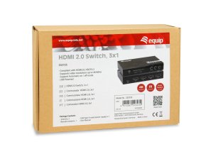 3 x HDMI Input, 1 x HDMI Output, HDMI2.0, HDCP2.2, 4K/60Hz, HDR10/Dolby Vision