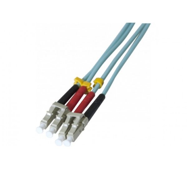 LC-UPC/LC-UPC duplex multimode OM3 50/125 Fiber patch cable aqua blue, 3 m