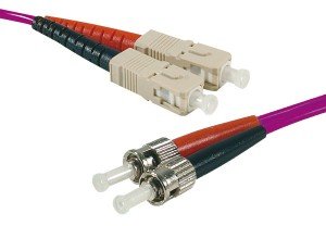 2 m OM3 50/125 SC/ST Fiber Duplex Patch Cord - Purple