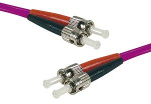 2 m OM3 50/125 ST/ST Fiber Duplex Patch Cord - Purple