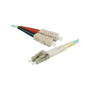 0.50 m OM3 50/125 LSZH SC/LC Fiber Duplex Patch Cord - Aqua