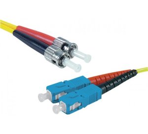 SC-UPC/ST-UPC duplex singlemode OS2 9/125 Fiber patch cable yellow, 1 m