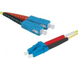 SC-UPC/LC-UPC duplex singlemode OS2 9/125 Fiber patch cable yellow, 2 m