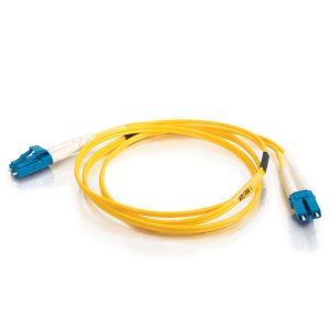 2m LC-LC 9/125 OS1 Duplex Singlemode PVC Fibre Optic Cable (LSZH) - Yellow