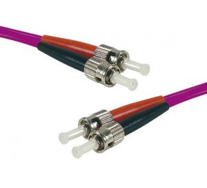 ST-UPC/ST-UPC duplex multimode OM4 50/125 Fiber patch cable erika, 1 m