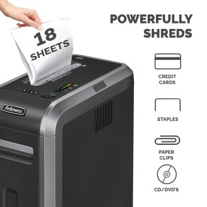 Fellowes Paper Shredder 125i 18 Sheet Strip Cut Shredder with 53 Litre Bin High Security P2