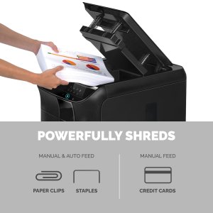 Fellowes AutoMax 600M paper shredder Micro-cut shredding 60 dB 23 cm Black