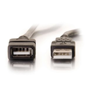 6.6ft (2m) USB 2.0 A Male to A Female Extension Cable - Black