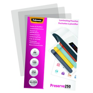 A4 Glossy 250 Micron Laminating Pouch - 100 pack