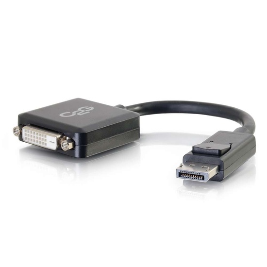 C2G 8in DisplayPort™ Male to Single Link DVI-D Female Adapter Converter - Black