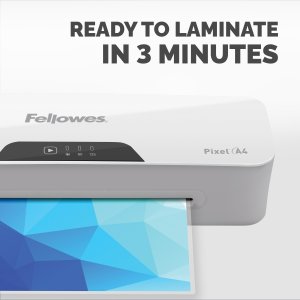 Fellowes A4 Laminator Machine Pixel A4 Laminating Machine 80 to 125 Micron 10 A4 Laminating Pouch Starter Pack Included