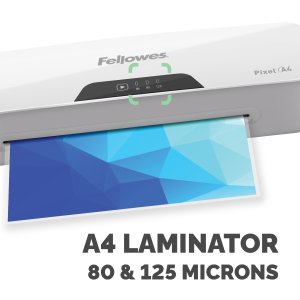 Fellowes A4 Laminator Machine Pixel A4 Laminating Machine 80 to 125 Micron 10 A4 Laminating Pouch Starter Pack Included