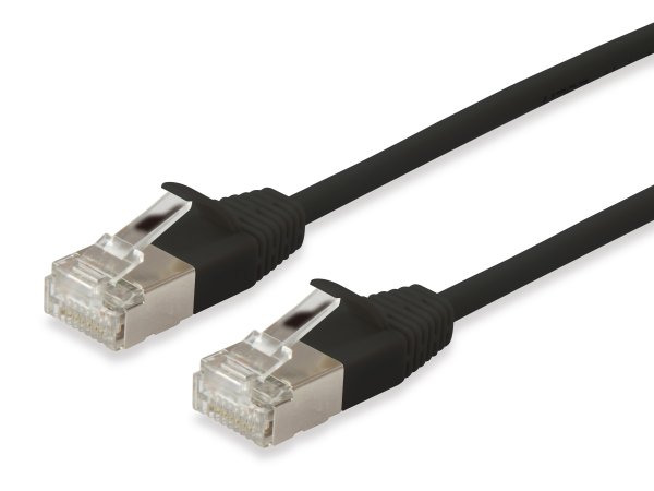 Equip Cat.6A F/FTP Slim Patch Cable, 0.25m, Black