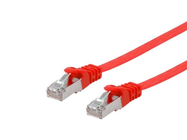 Equip Cat.6A U/FTP Flat Patch Cable, 2.0m, Red