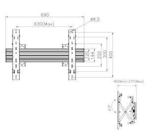 Equip 37"-65" Modular Push-In Pop-Out TV Wall Mount Bracket