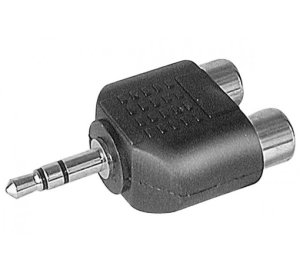 Stereo audio adapter 2 x RCA female to 3.5-mm jack male