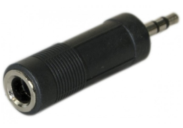 Stereo audio adapter 6.35-mm jack female to 3.5-mm jack male