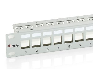 Equip 24-Port Keystone Cat.6 Shielded Patch Panel, Light Grey