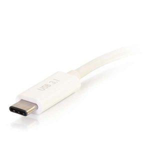 C2G USB C to VGA Video Adapter w/ Power Delivery - USB Type C to VGA White