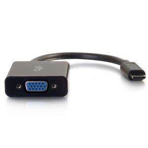 C2G 80503 video cable adapter 0.2 m Mini-HDMI VGA (D-Sub) Black