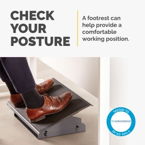 Fellowes Foot Rest Under Desk - Professional Series Under Desk Foot Rest Ergonomic Foot Rest with 3 Height Adjustable Positions & Non-Slip Platform Surface - Foot Rest Stool for Office & Home - Black