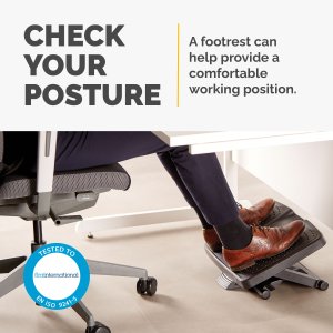 Fellowes Foot Rest Under Desk - Professional Series Ultimate Foot Support Ergonomic Foot Rest with 3 Height Adjustments & Massage Surface - Foot Rest Stool for Office & Home - Black