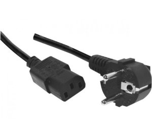 AC Power cord, IEC C13 - 2 P + GND, 1.80 m - Black