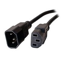 IEC C14 Male to IEC C13 Female power cable, 1.8 m, Black